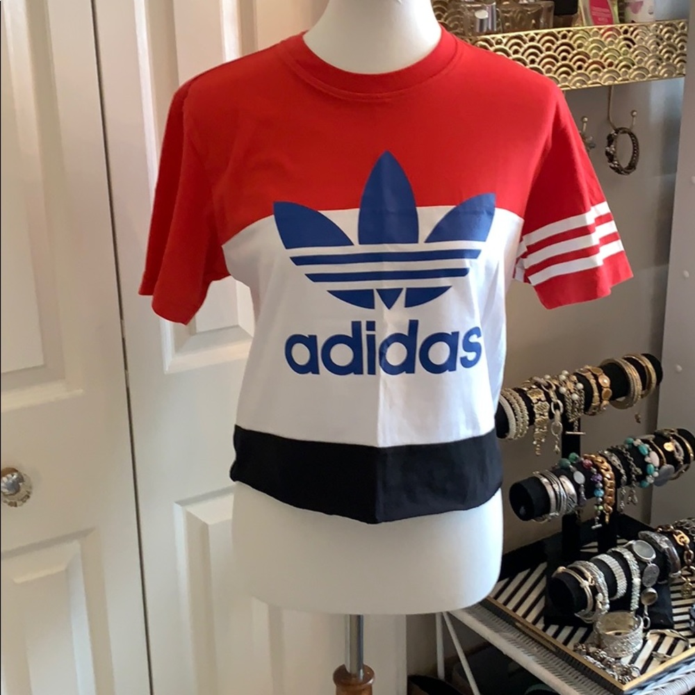 Adidas Originals colorblock cropped tee